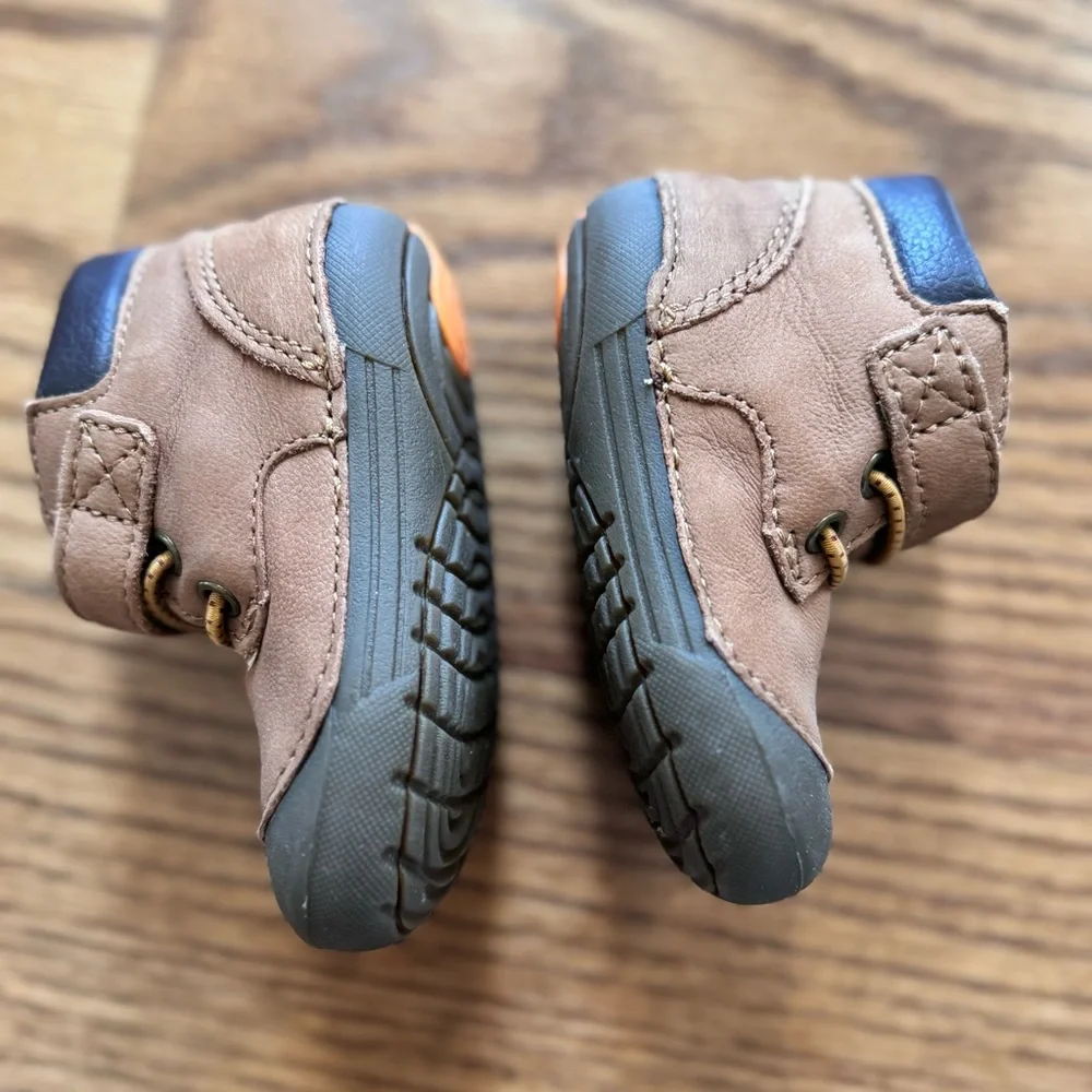 Baby size 3 Stride Rite soft motion Burrell Boys Leather Boots Tan - NEW